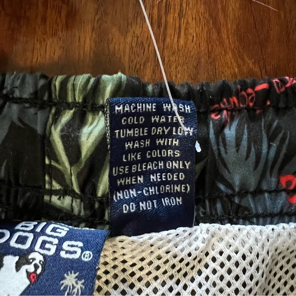 NWT Big Dogs Swim Trunks Black Tropical Dogarita Print Men’s size 5X - Picture 4 of 8